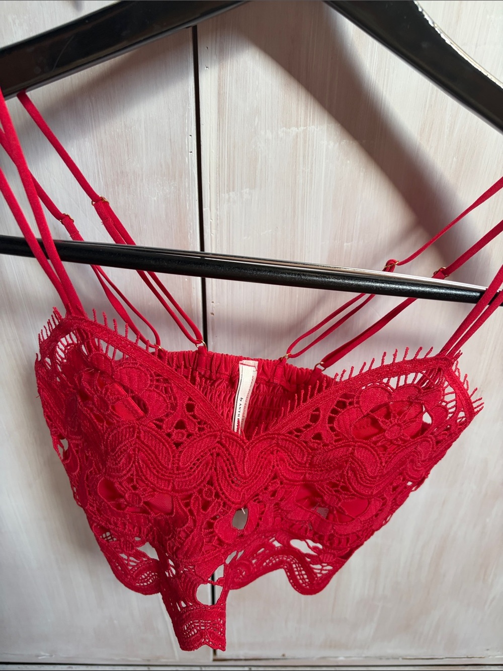 Anthropologie Red Lace Bralette Tank - Women Intimates